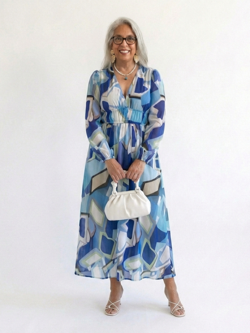 Althea | Vestido largo floral de manga larga
