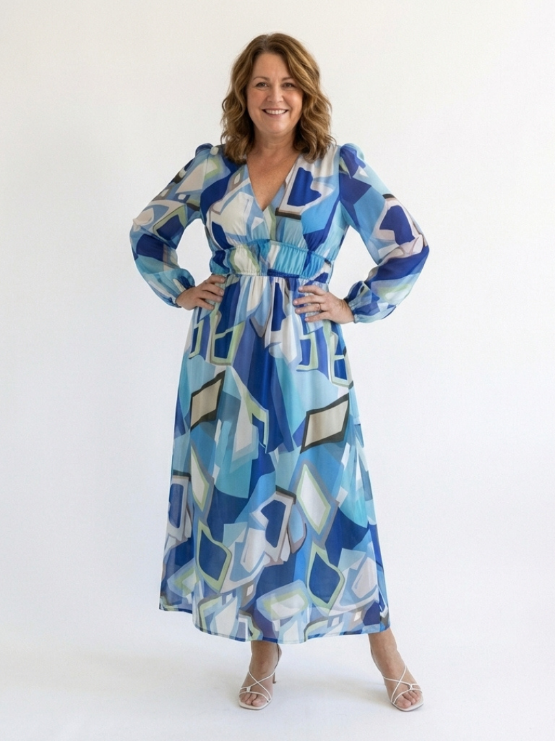 Althea | Vestido largo floral de manga larga