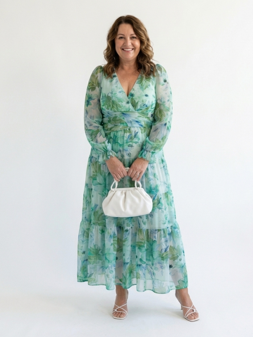 Althea | Vestido largo floral de manga larga