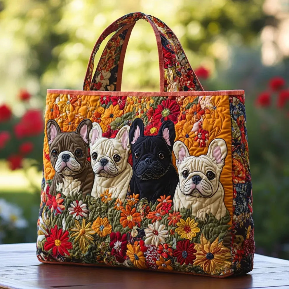 Frenchie Garden | Bolsa tote artesanal matelassada
