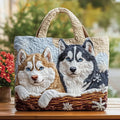 Companheiros de inverno | Bolsa tote acolchoada artesanal
