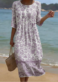 Lavender | Elegante jurk met bloemenmotief