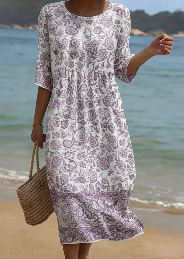 Lavender | Elegante jurk met bloemenmotief