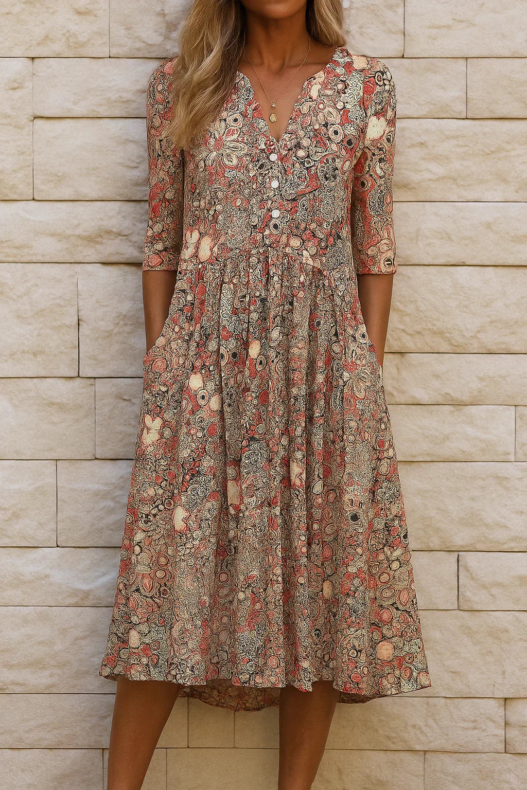 Harlow | Vestido midi elegante con escote en V