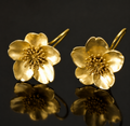 Classic Gold Flower Earrings with Gold Center Detail