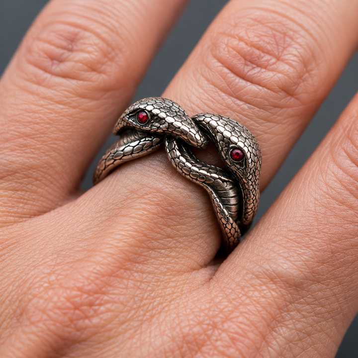Vintage Snake Neck Silver Plated Ring