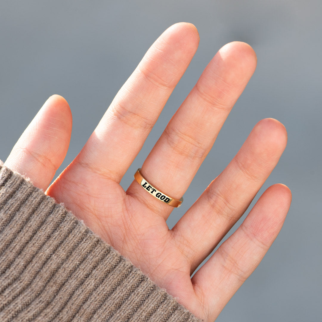 Faith-Inspired Christian Golden Cross Pavé Ring