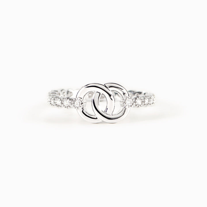 Forever Linked Mother Daughter Interlocking Pavé Ring