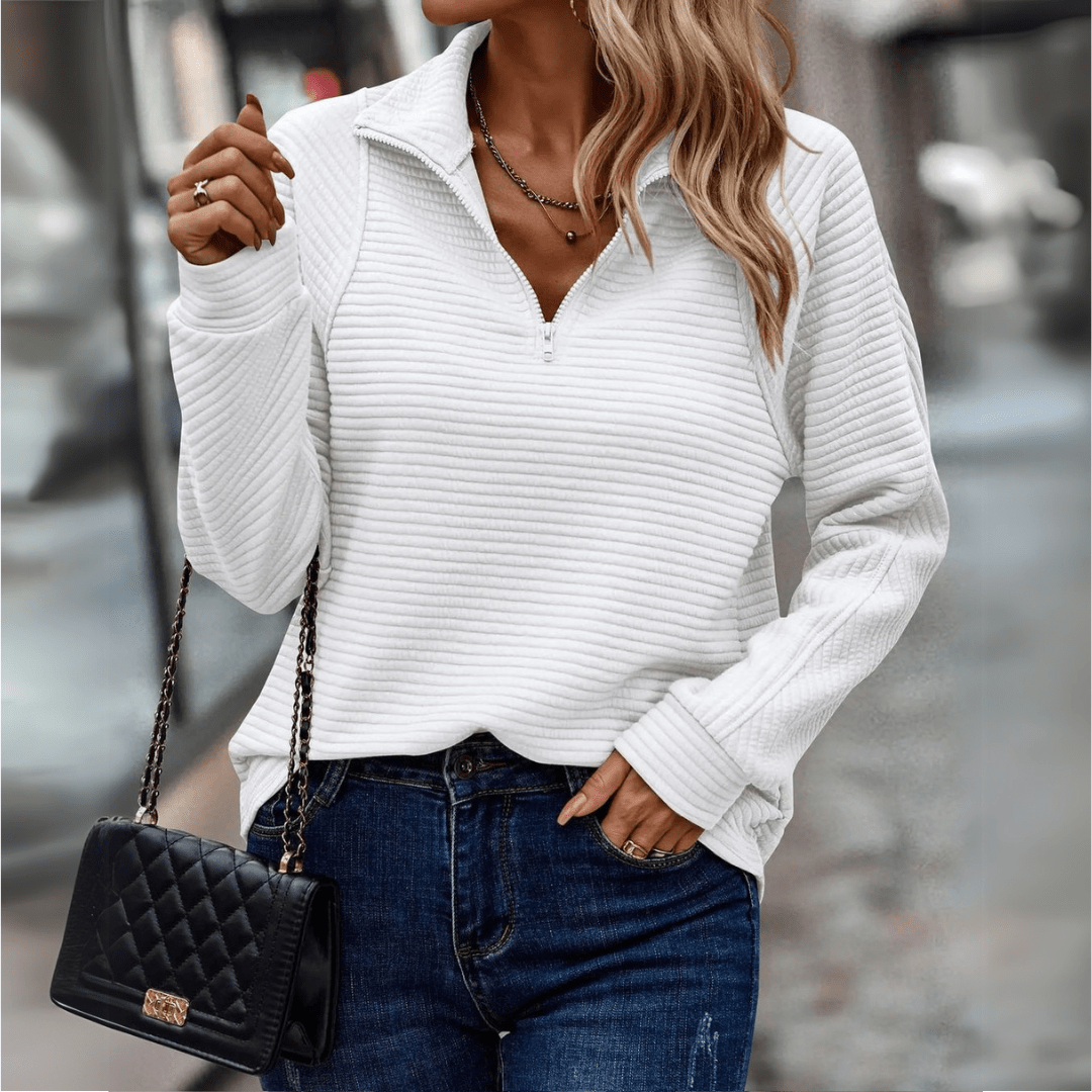 Jenica | Sudadera elegante de media cremallera
