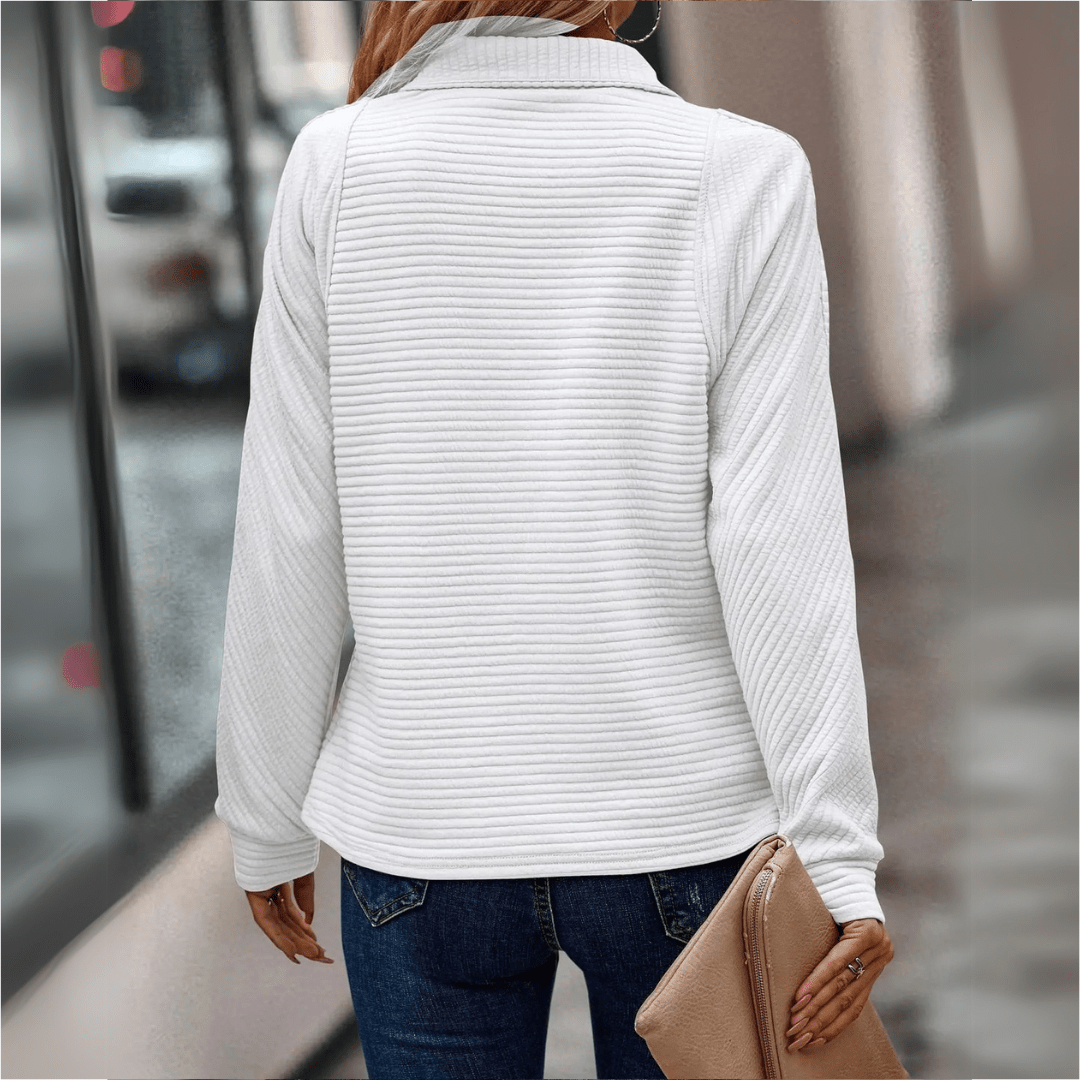 Jenica | Sudadera elegante de media cremallera