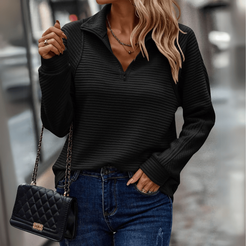 Jenica | Sudadera elegante de media cremallera