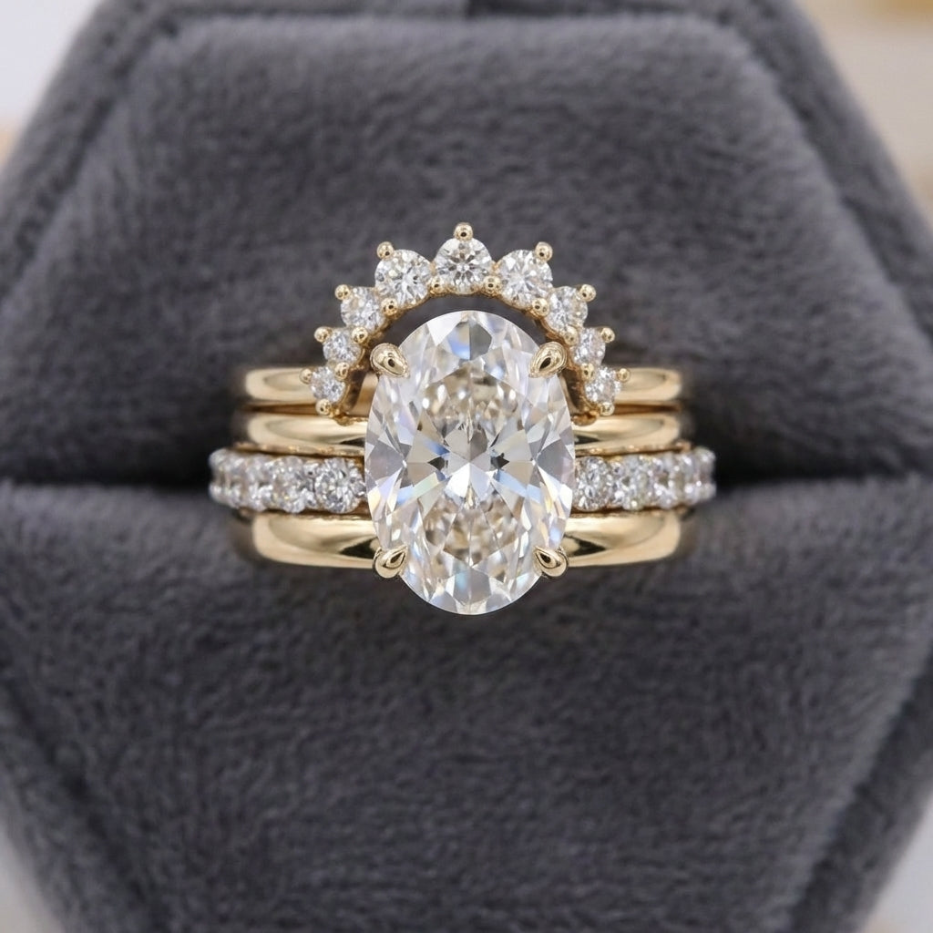 Elegant European Style Stacked Zirconia Diamond Ring