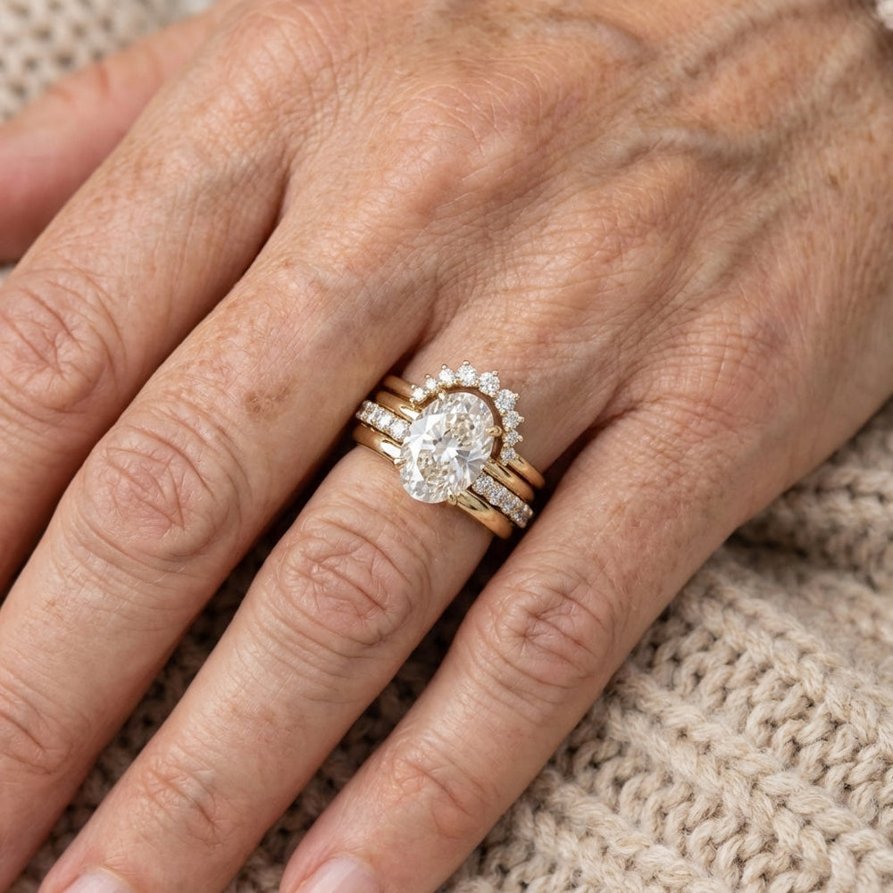 Elegant European Style Stacked Zirconia Diamond Ring