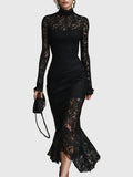 Monica | Robe longue élégante en dentelle, coupe sirène