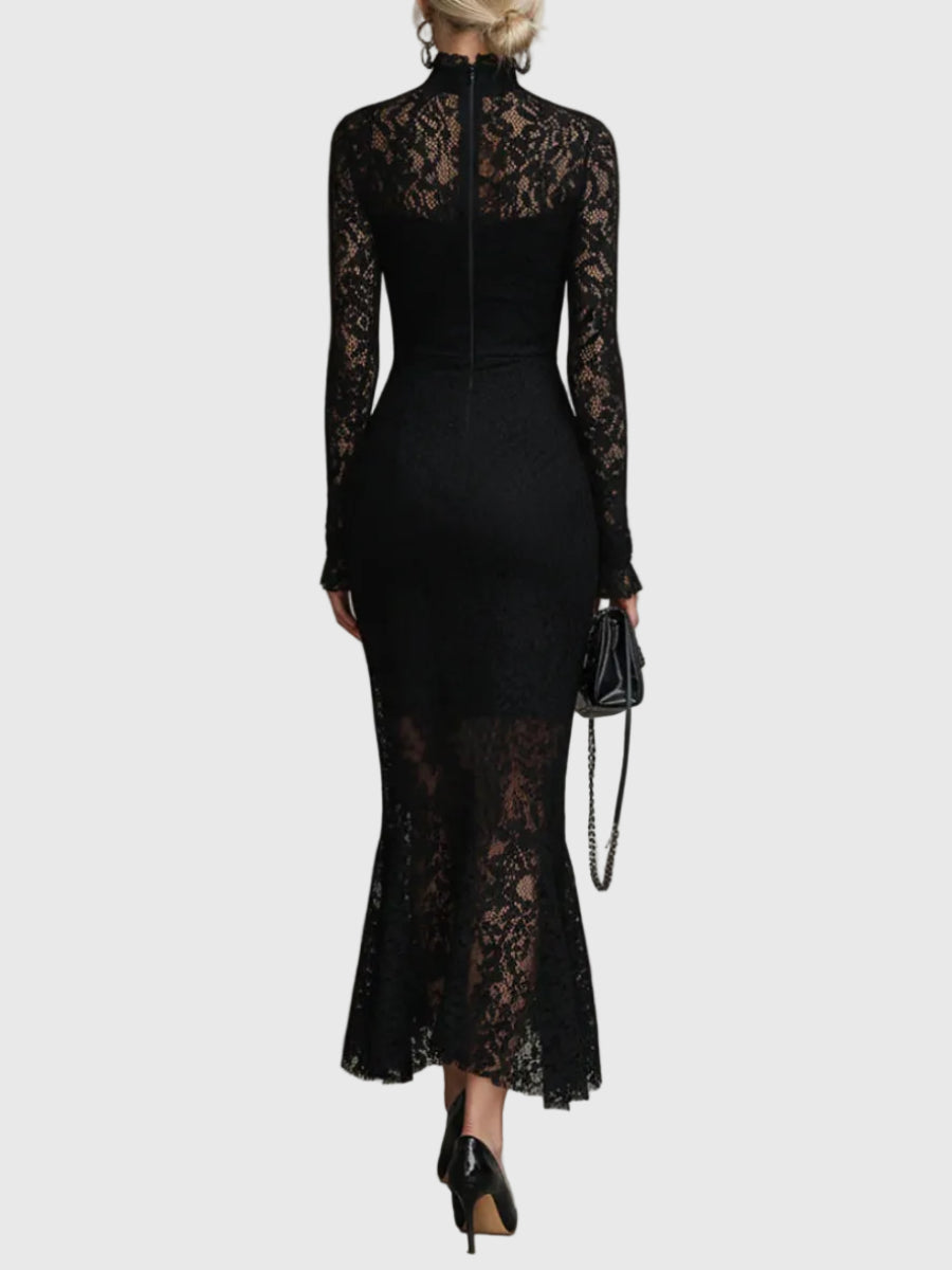 Monica | Robe longue élégante en dentelle, coupe sirène