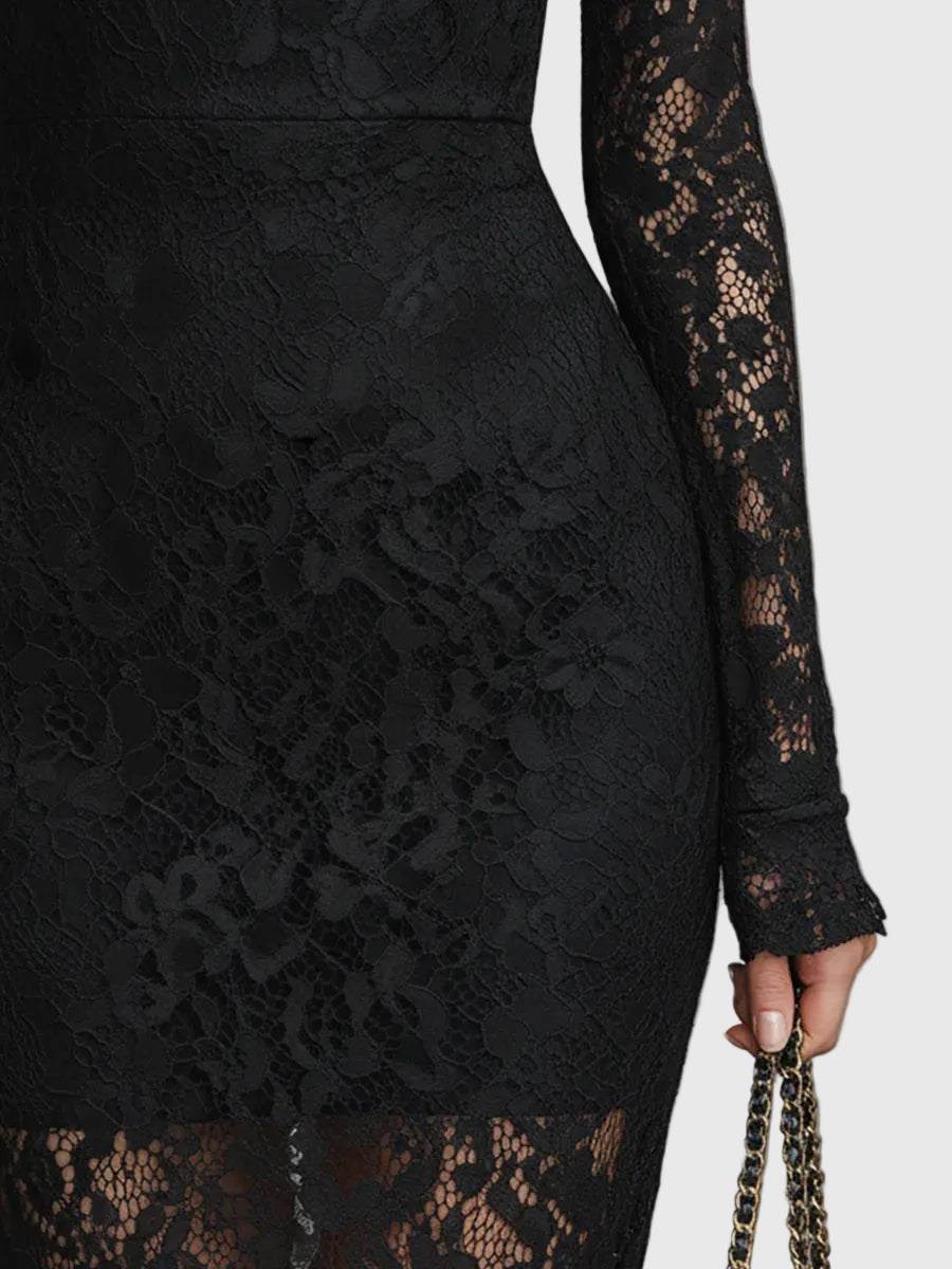 Monica | Robe longue élégante en dentelle, coupe sirène