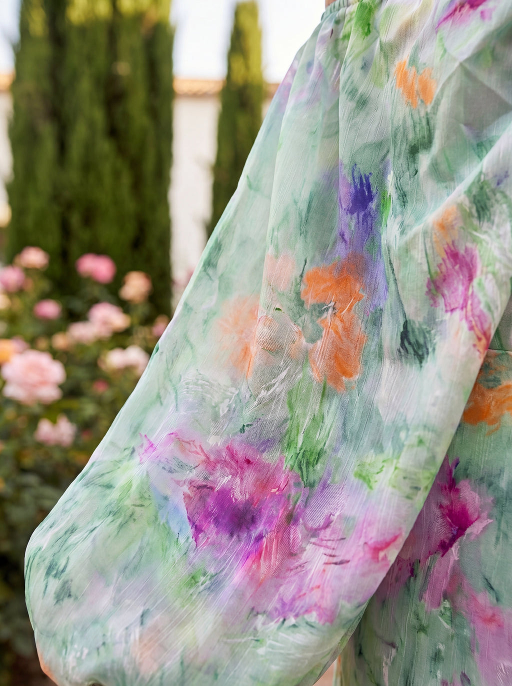 Lindaraja | Vestido floral con hombros descubiertos