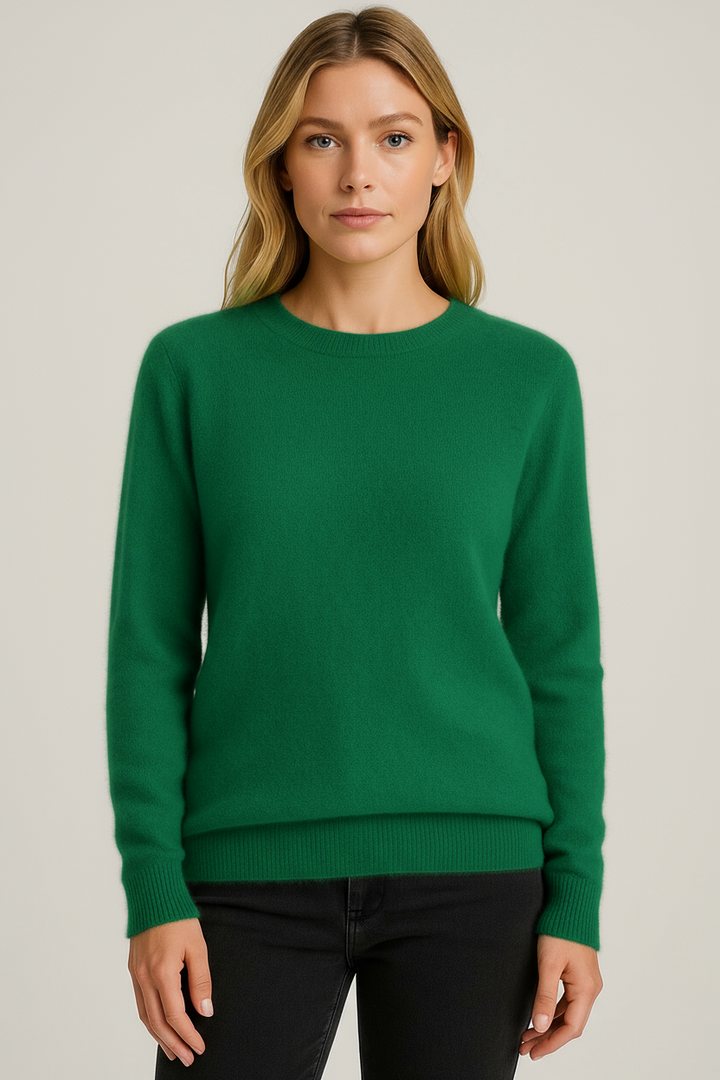Freya Harper | Classic Crewneck Cashmere Look Sweater For Women