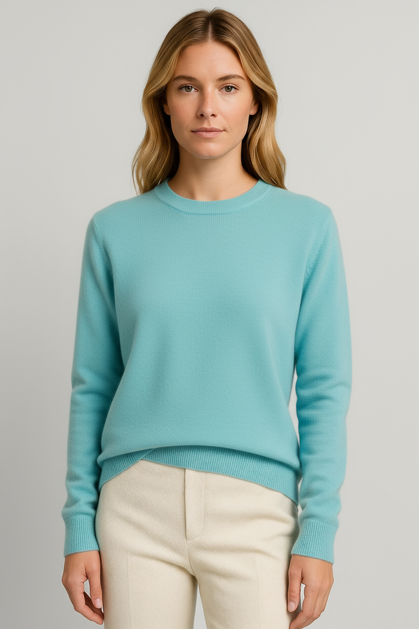 Freya Harper | Classic Crewneck Cashmere Look Sweater For Women