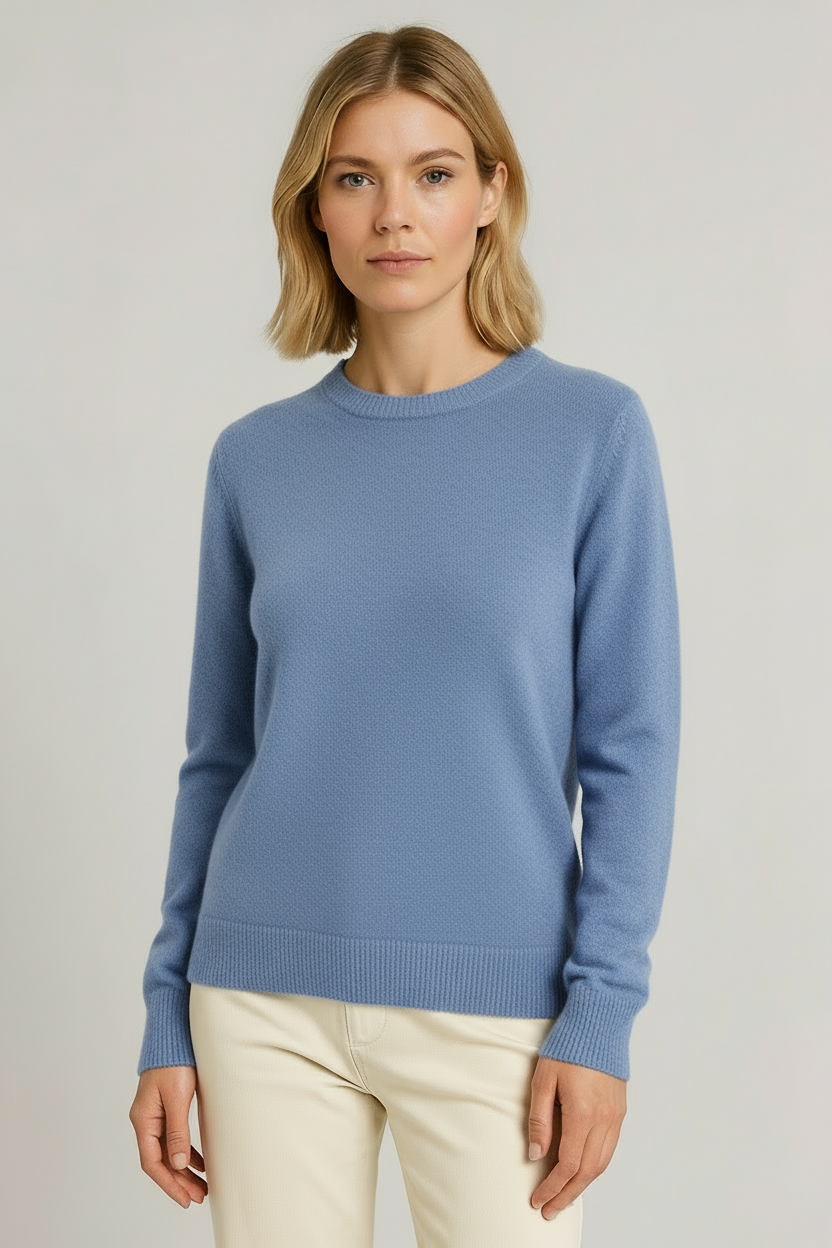 Freya Harper | Classic Crewneck Cashmere Look Sweater For Women