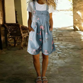 Judy | Tuta floreale vintage effetto denim in morbido cotone slavato