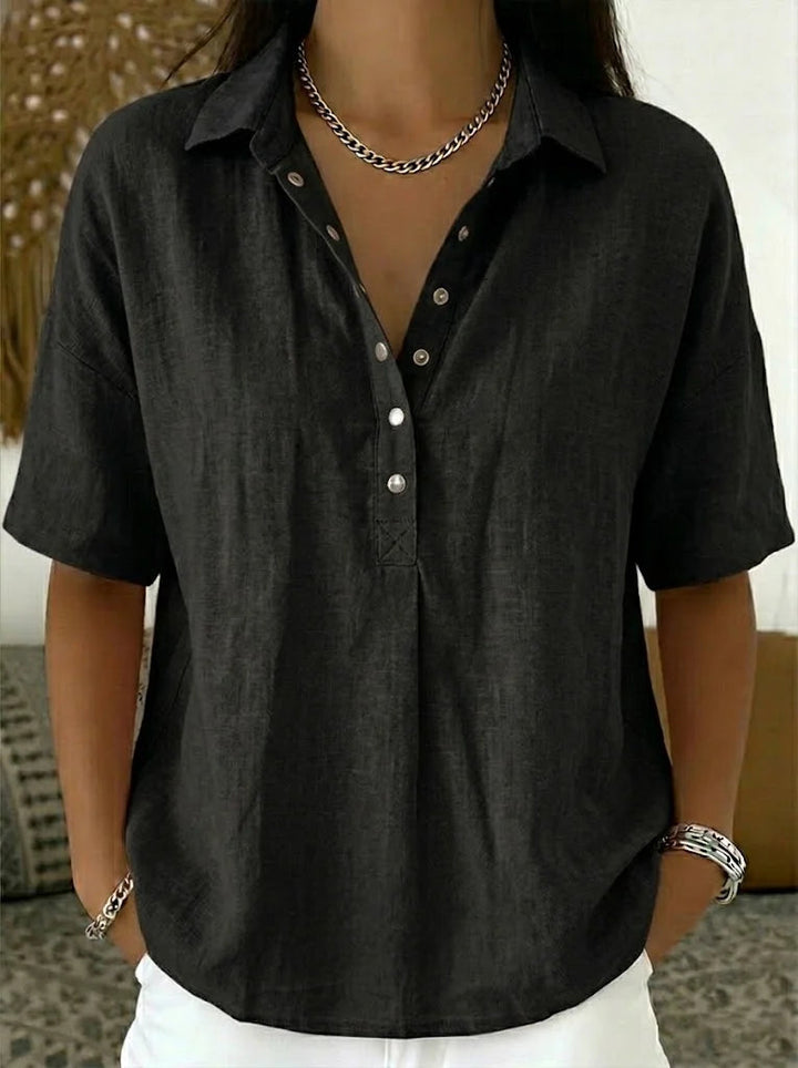 Willow | Blusa com Gola e Botão