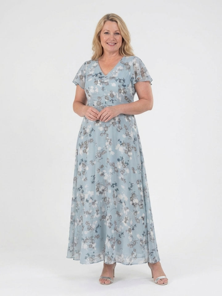 Ismeria | Vestido Maxi de Chifón Floral