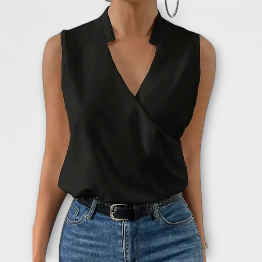 Loretta | Top sofisticado con cuello de pico