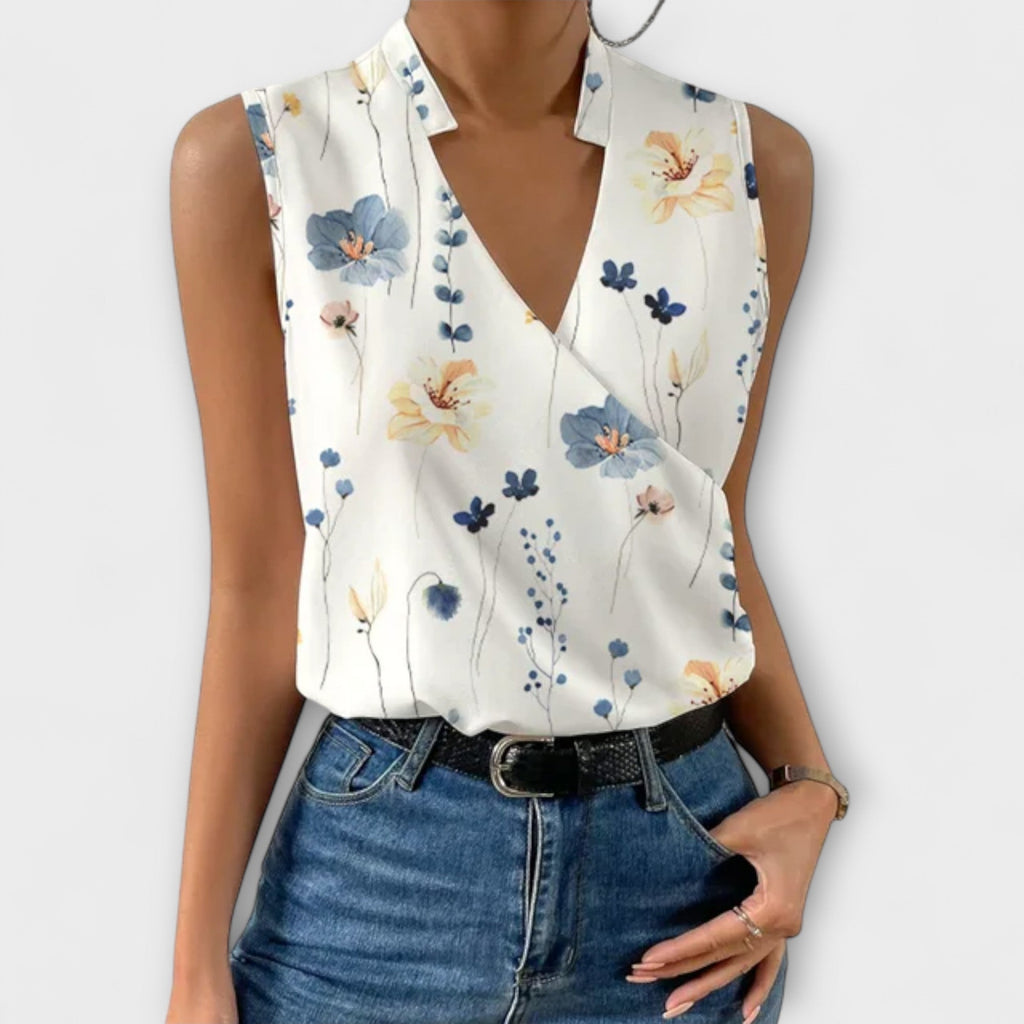 Loretta | Top sofisticado con cuello de pico