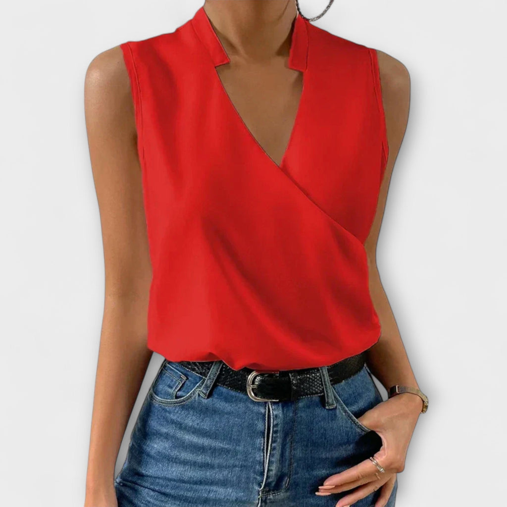 Loretta | Top sofisticado con cuello de pico