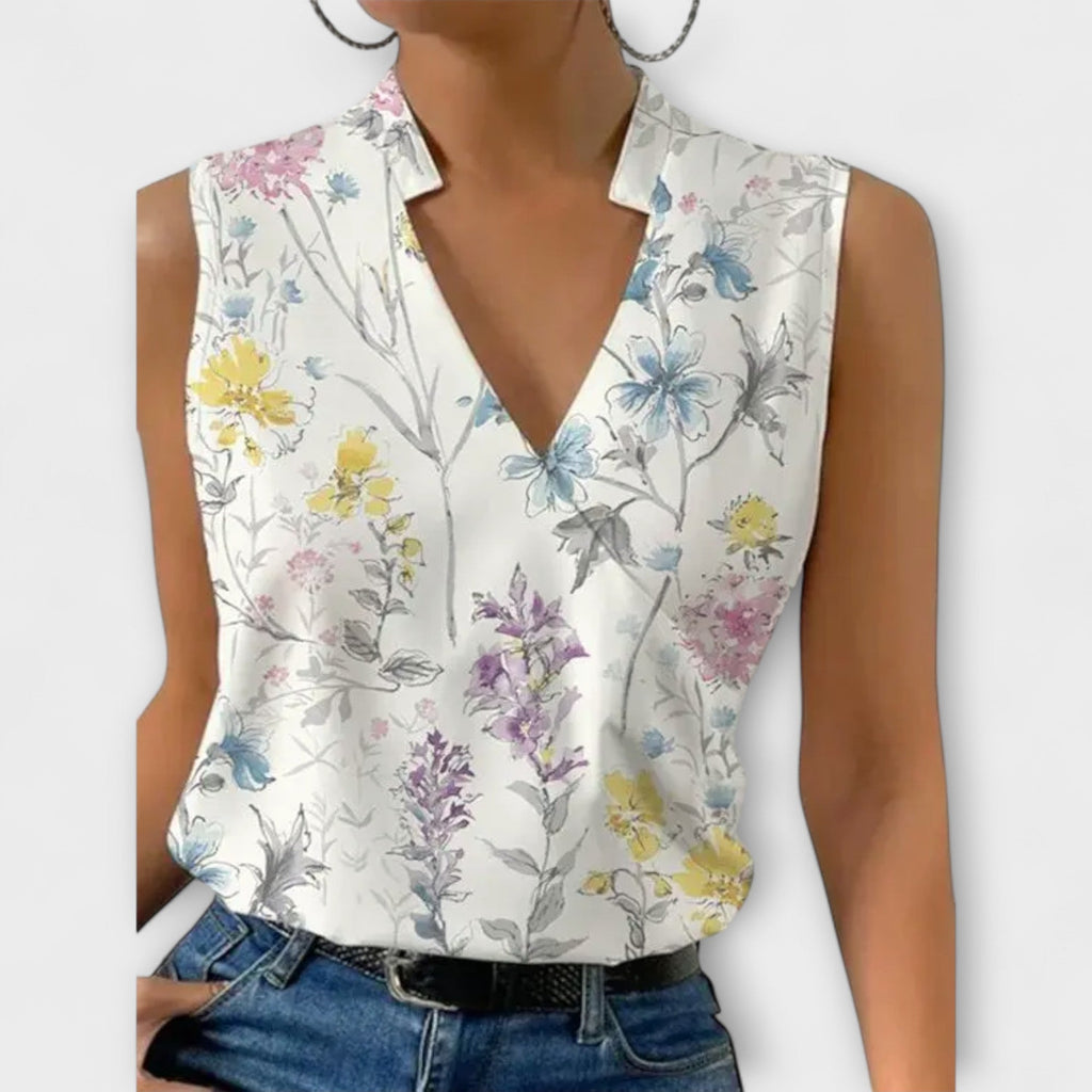 Loretta | Top sofisticado con cuello de pico