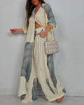 Completo patchwork con scollo a V Lila