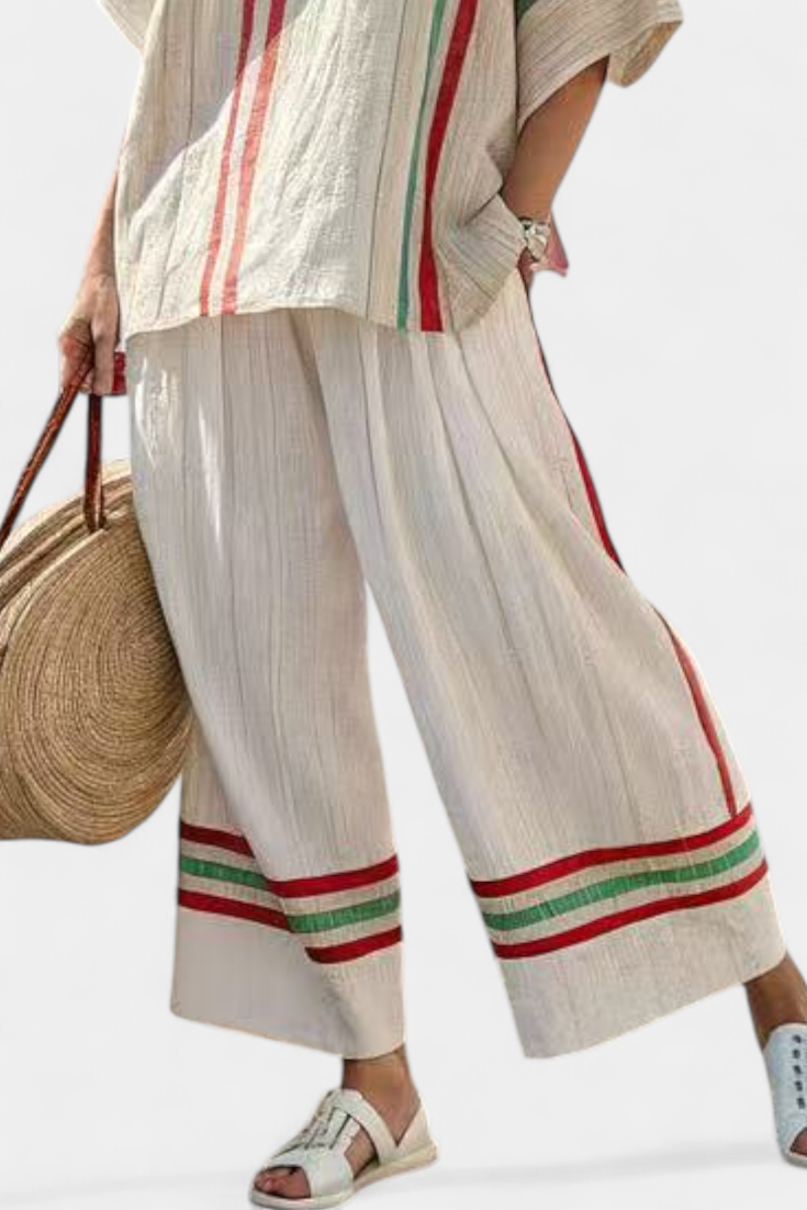 Truvane | Camicetta comoda con stampa boho e pantaloni dal taglio morbido