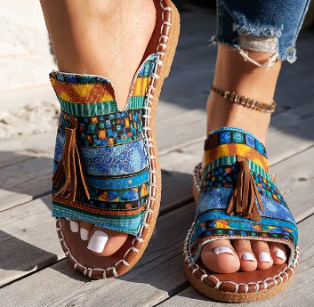 Alana - Sandales offrant un bon maintien et un style artisanal