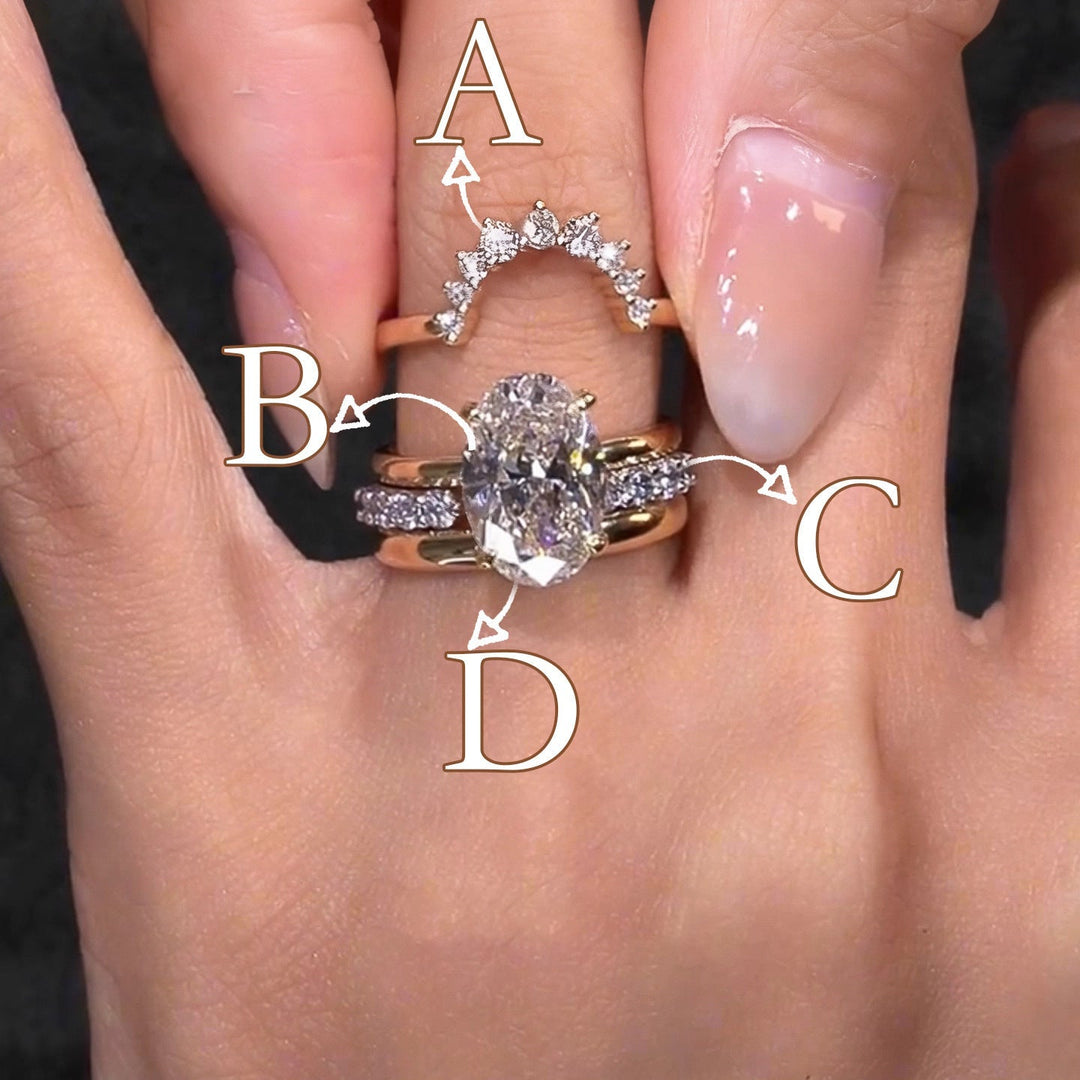 Elegant European Style Stacked Zirconia Diamond Ring