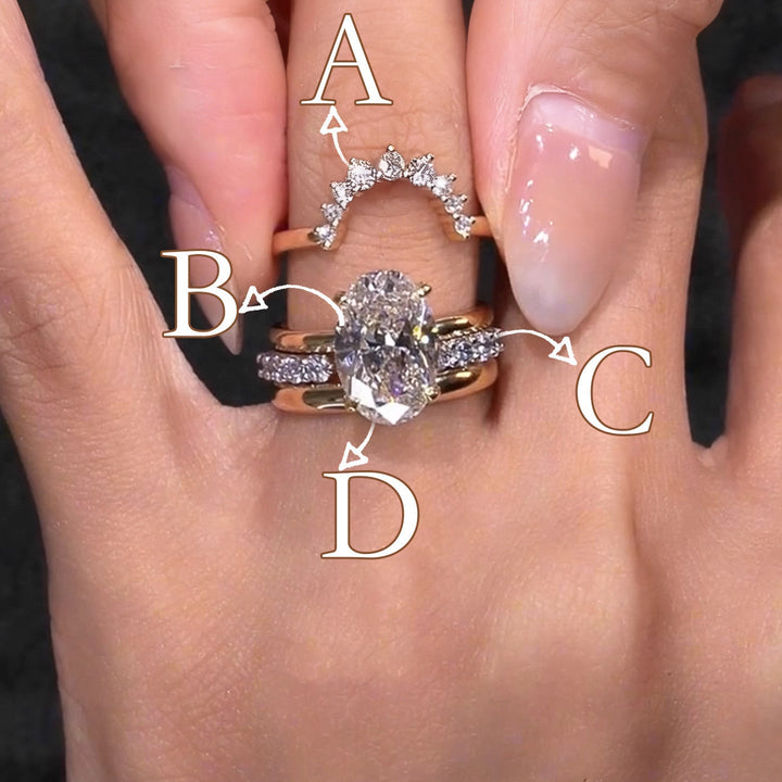 Elegant European Style Stacked Zirconia Diamond Ring