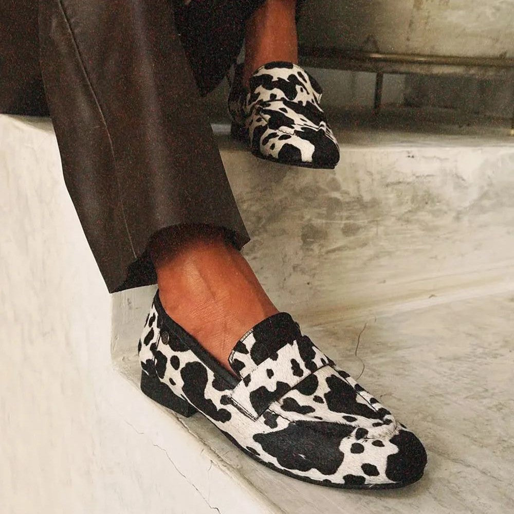 Elegante loafers met dierenprint
