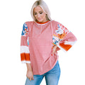 BAILEY – Blusa leve estilo patchwork com mangas morcego