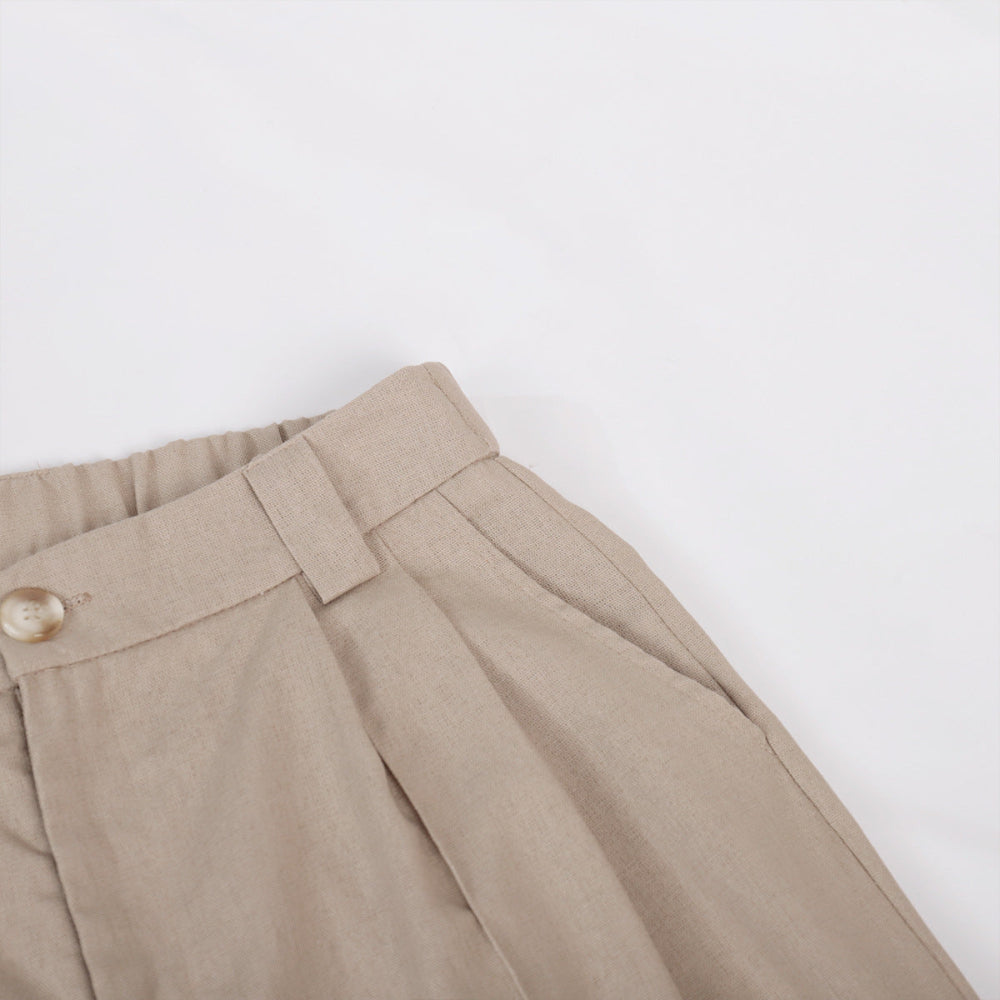 Conjunto de Pantalones Amplios Plisados con Escote en V Lila