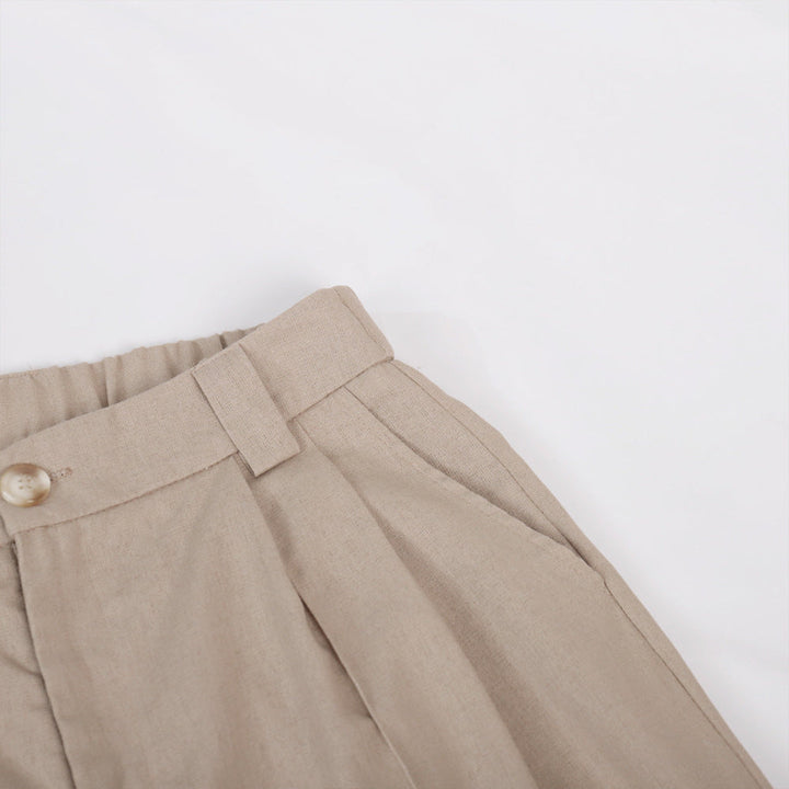 Conjunto de Pantalones Amplios Plisados con Escote en V Lila