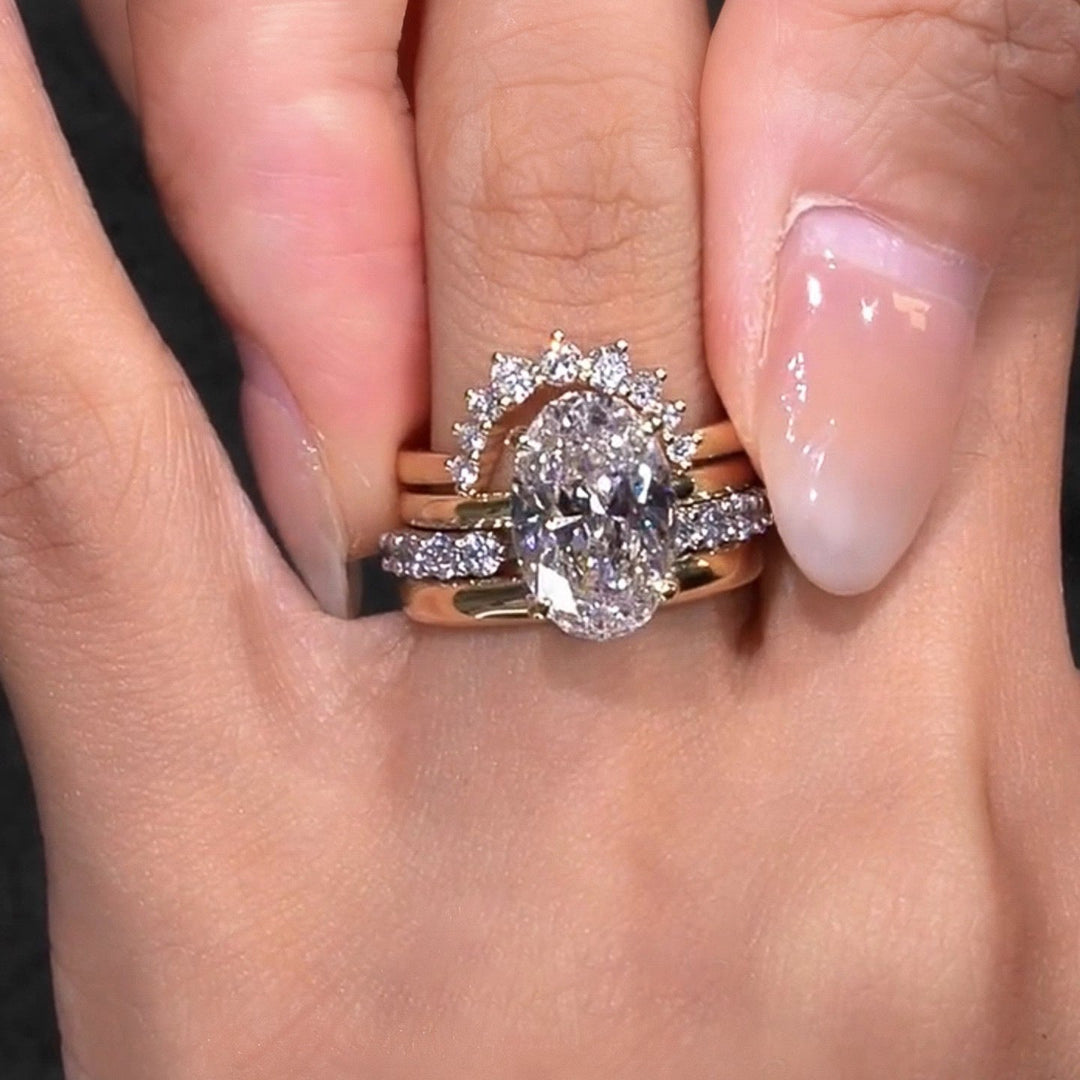 Elegant European Style Stacked Zirconia Diamond Ring