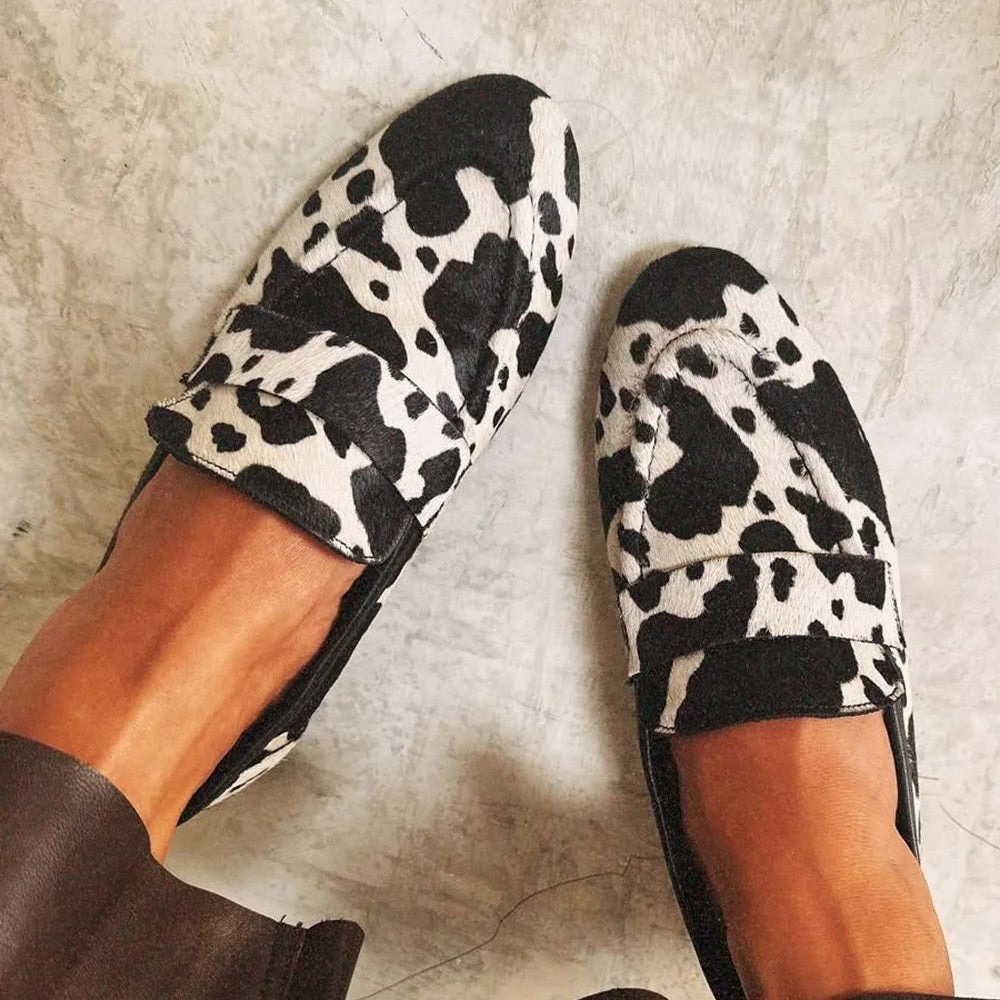 Elegante loafers met dierenprint