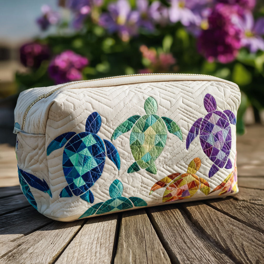 Tess | Trousse de toilette matelassée vagues océaniques