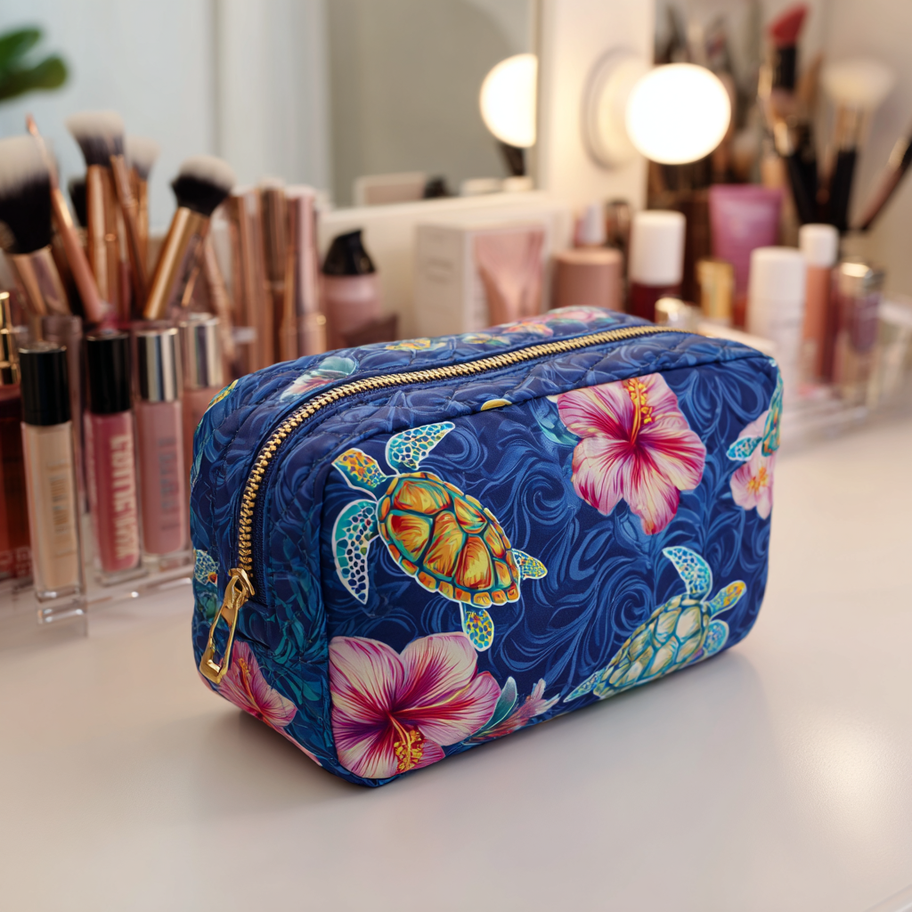 Vera | Sea Turtle Quilted Cosmetic Bag