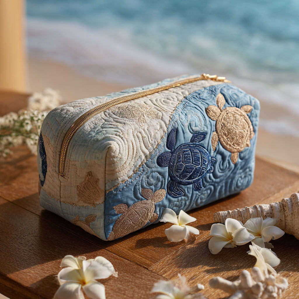 Willa | Borsa da toilette trapuntata con tartaruga costiera