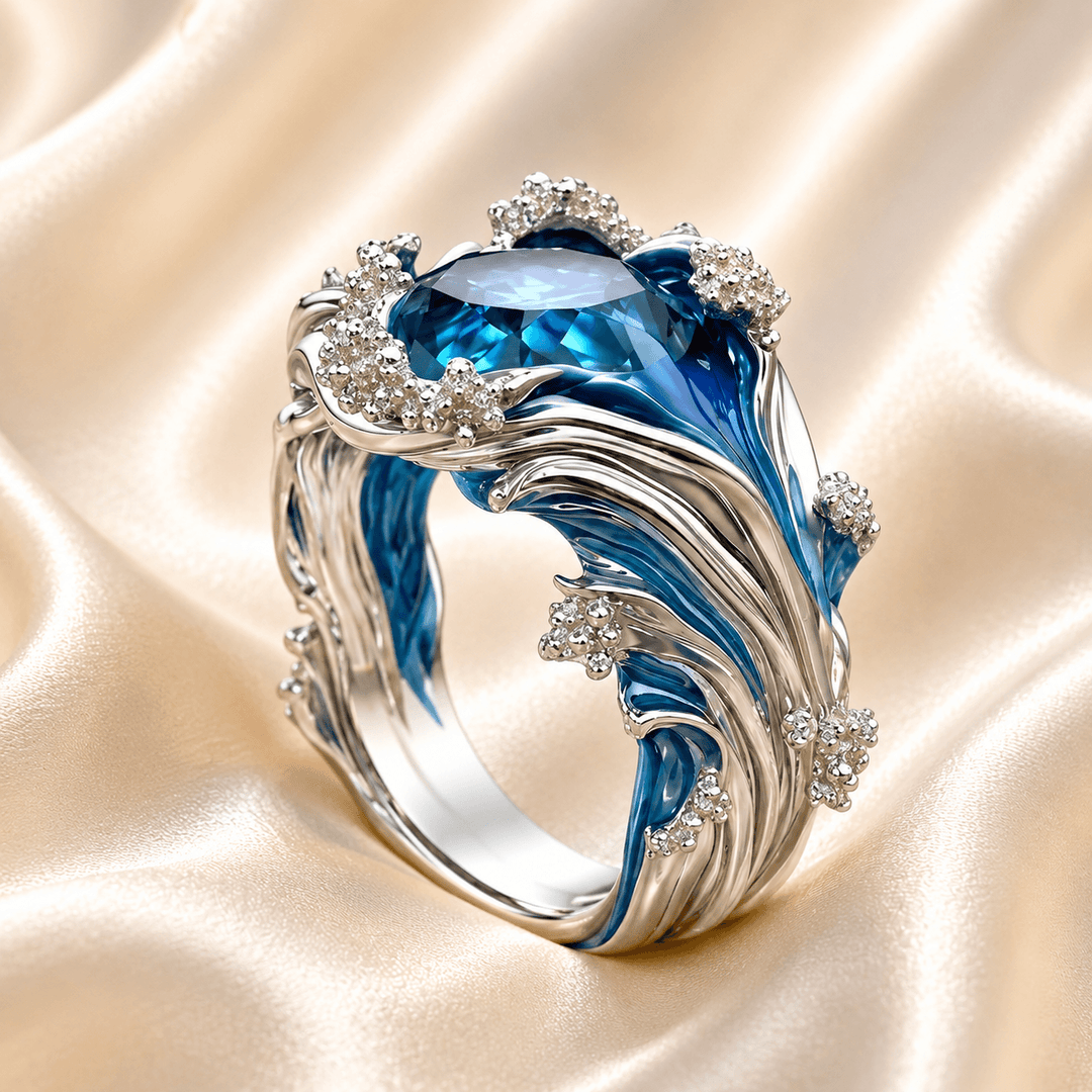 Ocean's Blue Emerald Ring