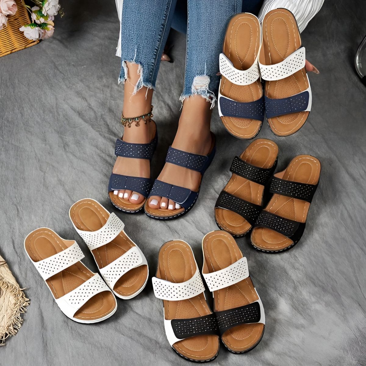 Lynda - Sandales confortables à maintien réglable