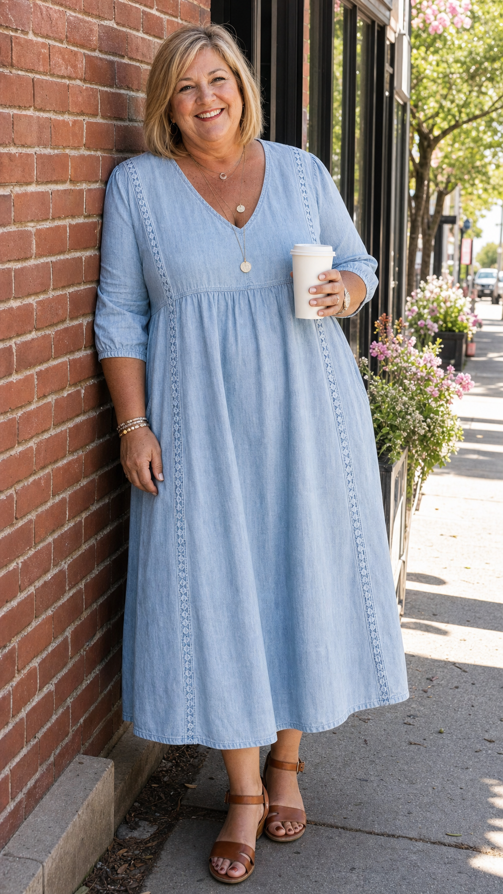 Juliette I Vestido maxi elegante com corte evasê
