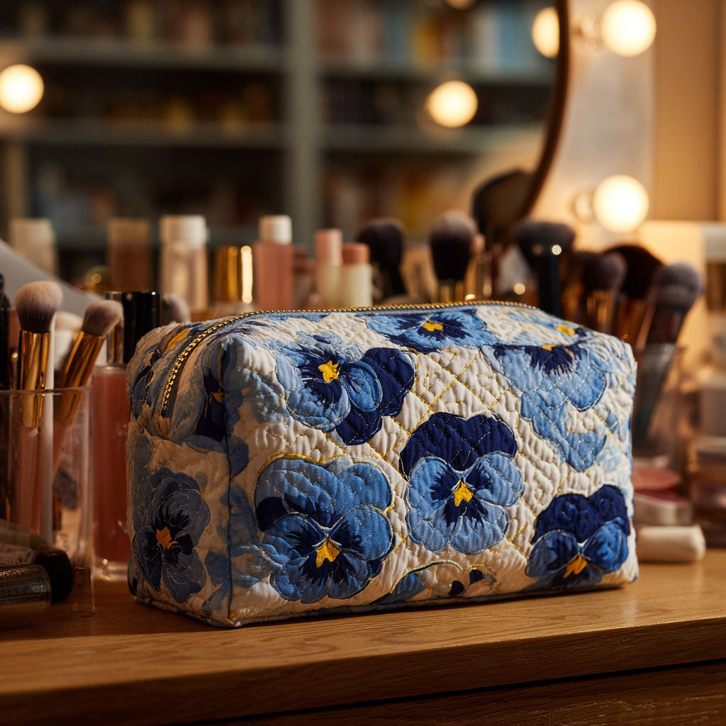Una | Pansy Garden Quilted Cosmetic Bag