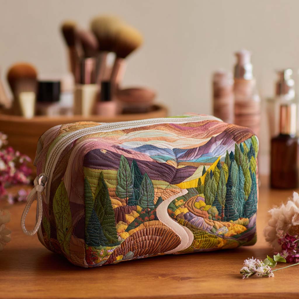 Lila | Trousse de toilette matelassée à la vallée paisible